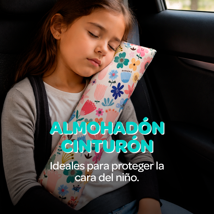 ALMOHADON CINTURON AUTO CORTO - FLORES